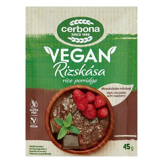 Rizskása CERBONA Vegán gluténmentes étcsokoládés-málnás 45 g kép