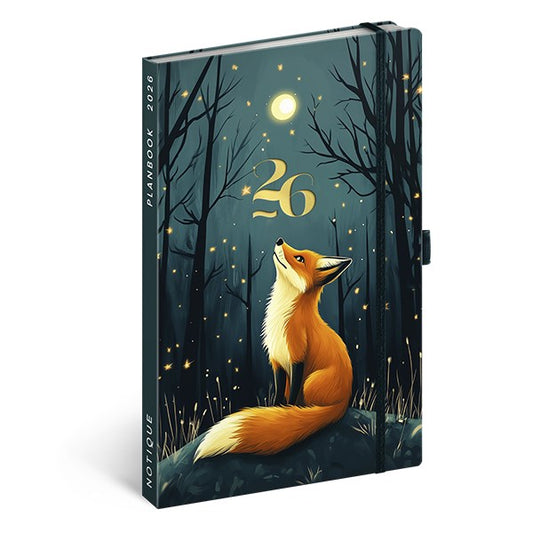 Határidőnapló REALSYSTEM 130x210 mm 2 hét oldalpáronként sárga lapos Fox 2026. kép