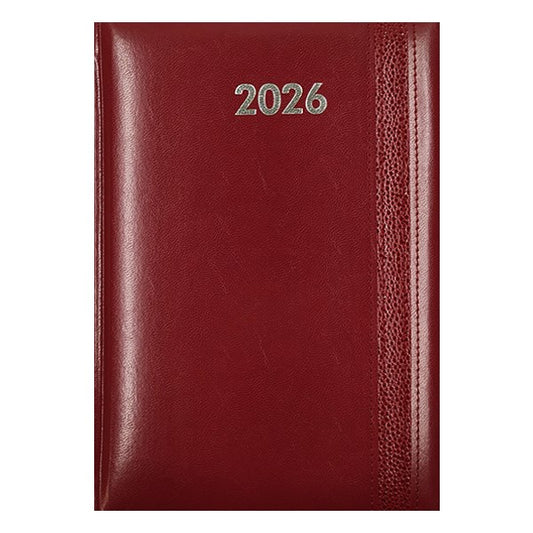 Határidőnapló ALISCA Rebel varrott B/5 heti fehér lapos bordó 2026. kép