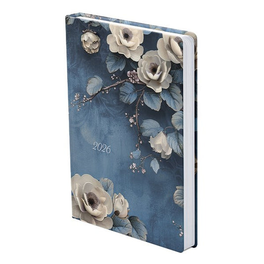 Határidőnapló TOPTIMER Joy J022 B/6 napi fehér lapos Fehér rózsa  Metalizált ezüst 2026 kép