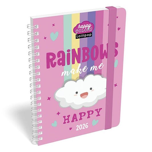 Határidőnapló LIZZY CARD B/6 heti spirálozott gumis Lollipop happy color 2026. kép