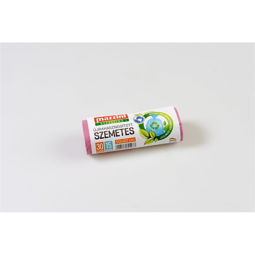 Szemeteszsák újrahasznosított 30 liter 50 x 60 cm 15 db/tekercs Mazzini_mályva kép