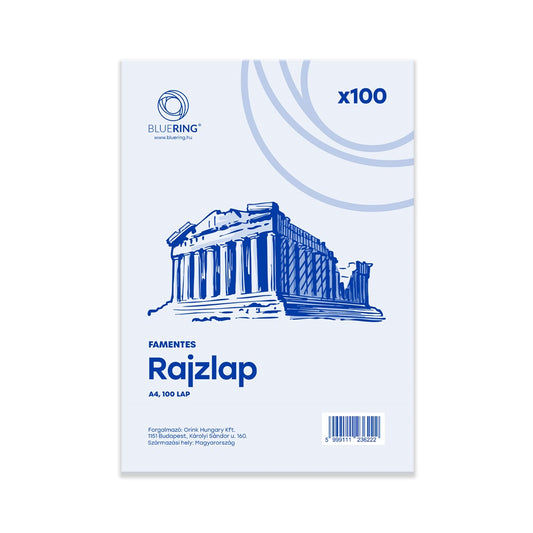 Rajzlap A4, famentes fóliázva Bluering® 100 ív/csomag, kép