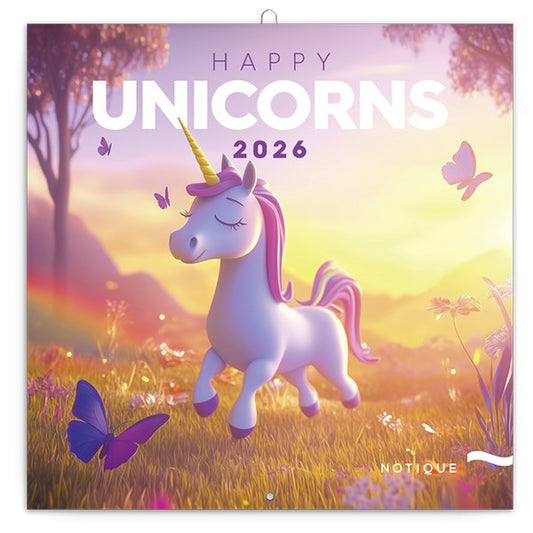 Lemeznaptár REALSYSTEM 300x300mm Happy Unicorns 2026. kép