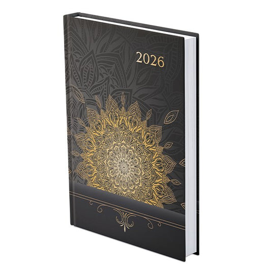 Határidőnapló TOPTIMER Joy J021 A/5 napi fehér lapos Mandala metál 2026. kép