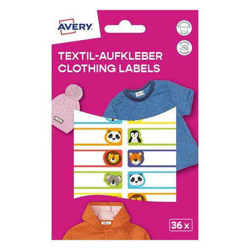 Etikett AVERY 45 mm x 13 mm ruhacímke állatos 36 címke/csomag 2 íves kép
