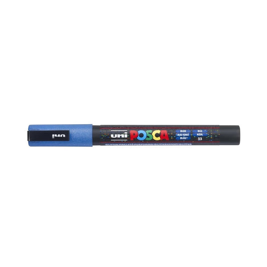 Dekormarker 0,9-1,3mm, Uni-Posca PC-3ML csillámló kék kép