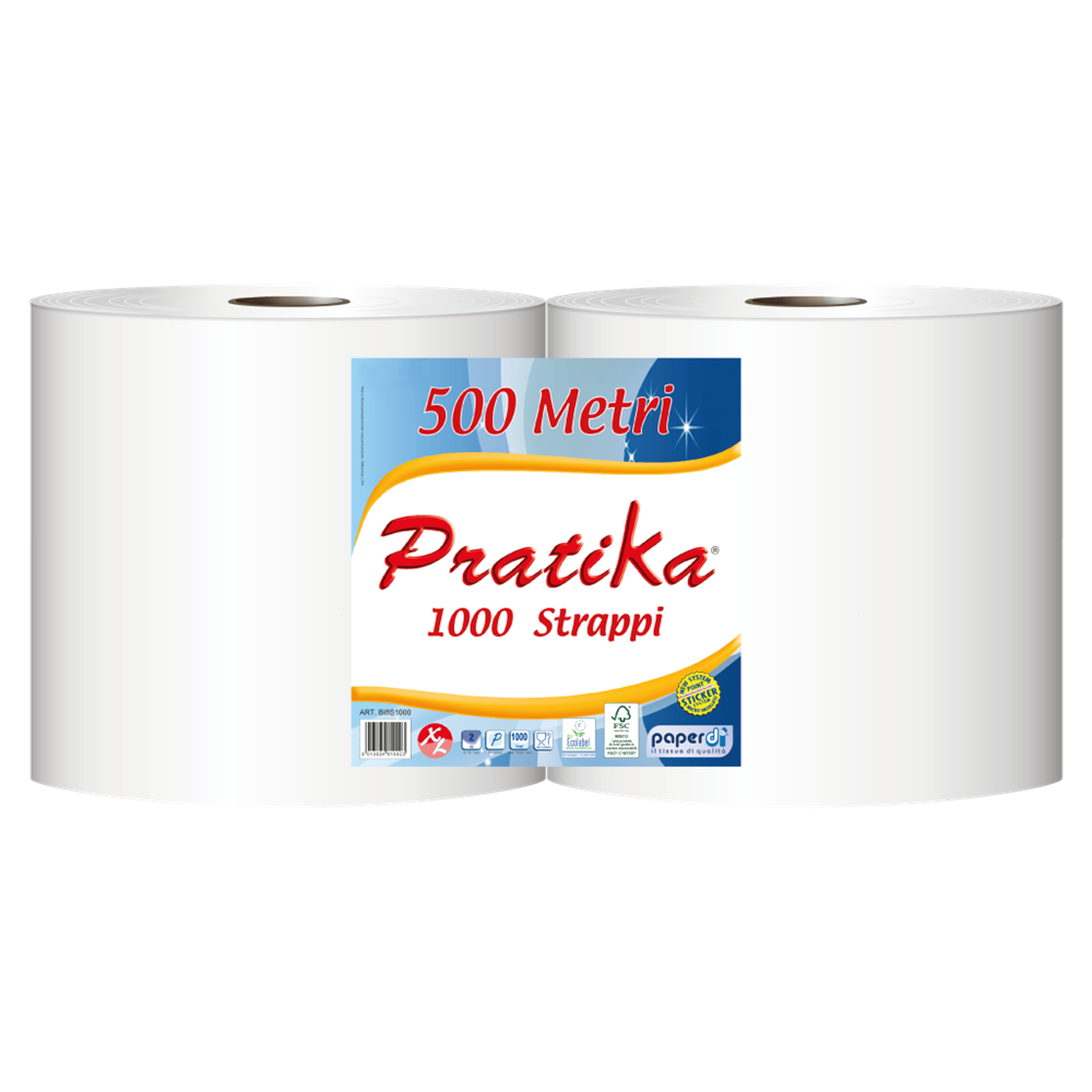 Ipari törlő 2 rétegű tekercses átmérő: 29 cm 1000 lap/tek 2 tekercs/karton Paperdi Pratika 1000_BI8S1000 kép