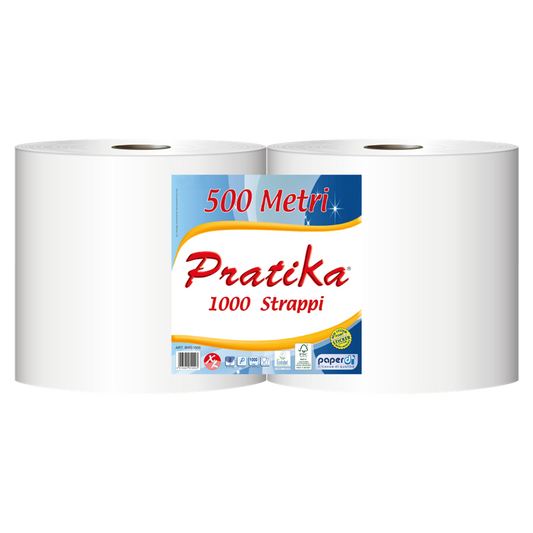 Ipari törlő 2 rétegű tekercses átmérő: 29 cm 1000 lap/tek 2 tekercs/karton Paperdi Pratika 1000_BI8S1000 kép