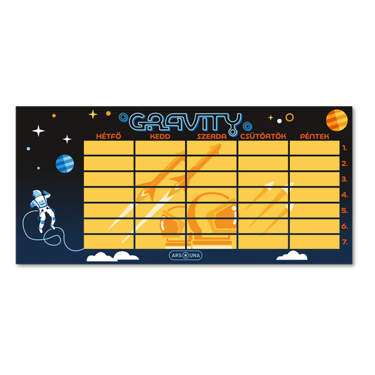 Órarend egylapos fiús, Ars Una GRAVITY 25db/csomag kép