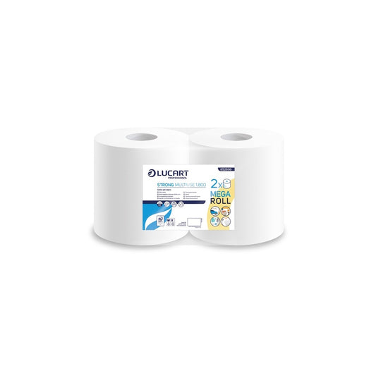 Kéztörlő 2 rétegű tekercses átmérő: 28 cm 100% cellulóz belső magos 2 tekercs/karton Strong Lucart Multi-Use_852698A kép