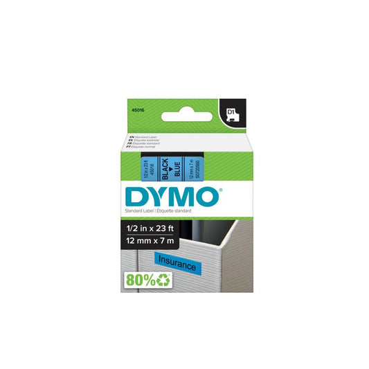 Feliratozógép szalag Dymo D1 S0720560/45016 12mmx7m, ORIGINAL, fekete/kék kép