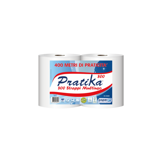 Ipari törlő 2 rétegű tekercses átmérő: 26 cm 800 lap/tek 2 tekercs/karton Paperdi Pratika 800_BI8S800 kép